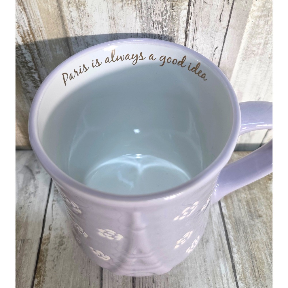 Sheffield Home Lavender Eiffel Tower Floral Mug Paris is Always a Good Idea - Picture 2 of 5